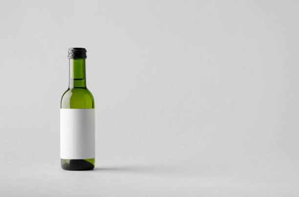 istock Wine Quarter/Mini Bottle Mock-Up. Blank Label 696653300