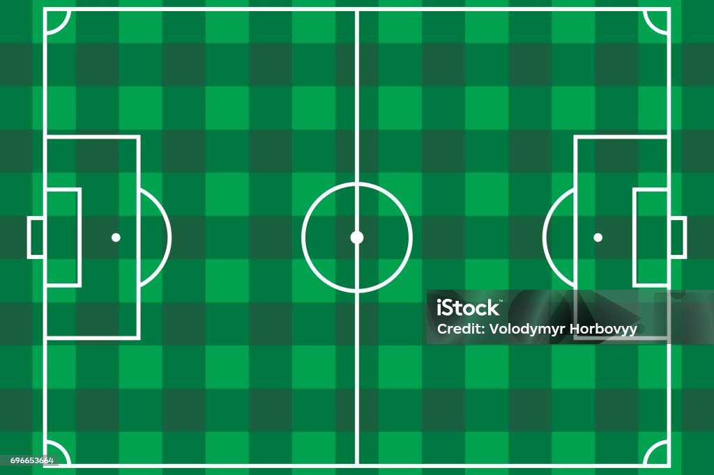 Soccer field vector Soccer field or football field. Vector illustration Aerial View stock vector