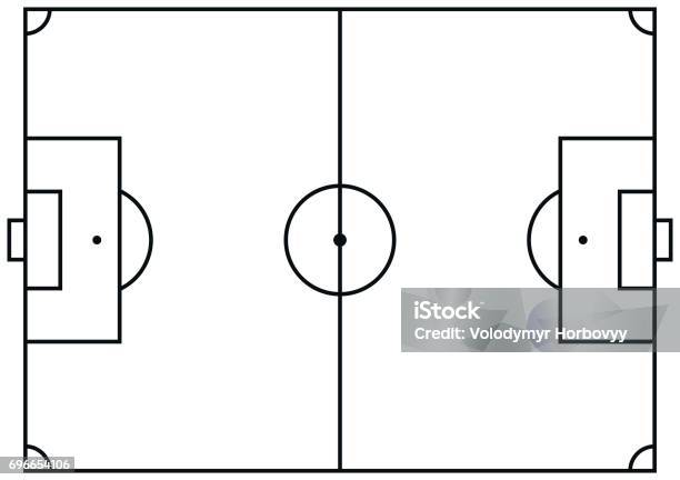 Soccer Field Vector Stock Illustration - Download Image Now - Soccer Goal, Aerial View, Agricultural Field