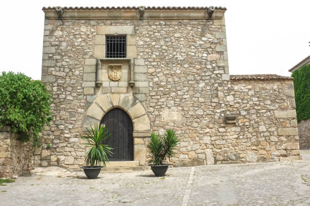 Francisco Pizarro Family House in Trujillo, Spain Trujillo, Spain - June 4, 2017: Francisco Pizarro Family House in Trujillo, Spain. conquistador who led an expedition that conquered the Inca Empire francisco pizarro stock pictures, royalty-free photos & images