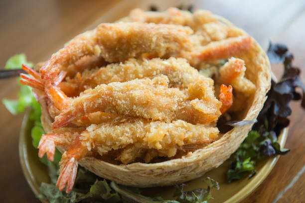 istock Fried shrimp and bread crumbs 696657996
