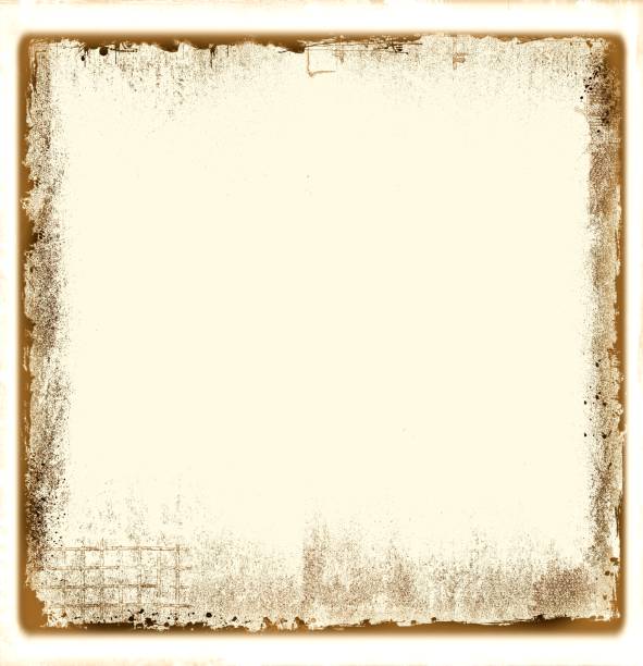 istock Vintage frame borders on sepia paper background. 696661534