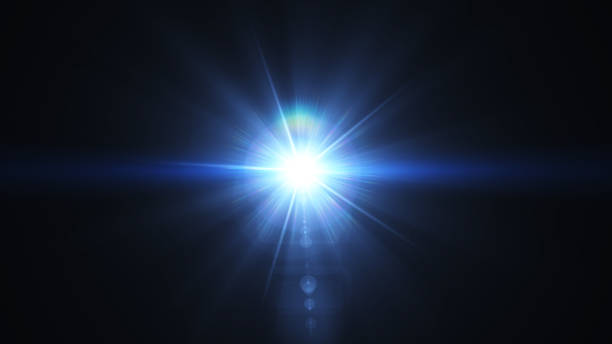 istock Realistic lens flares star lights and glow elements on background. 696669010