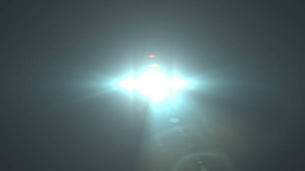 istock Realistic lens flares star lights and glow elements on background. 696669592