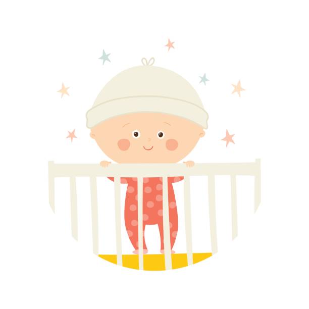 94 Baby Standing In Crib Illustrations & Clip Art - iStock | Baby crib,  Black baby in crib, Baby's room