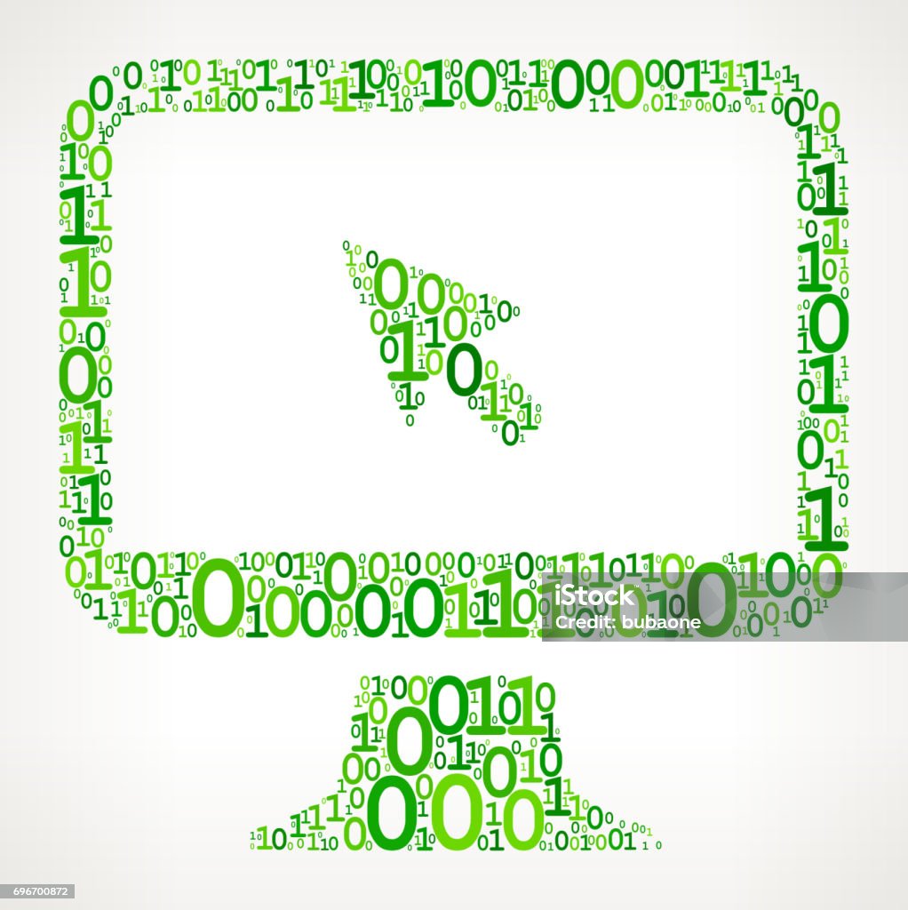 00000001 Monitor Binary Code Zero One Vector Illustration Stock Illustration ...