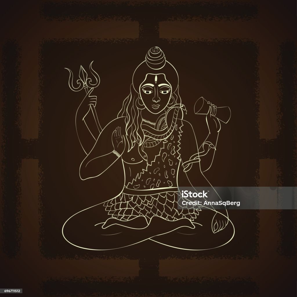 Lord Shiva In The Lotus Position And Meditate Maha Shivaratri ...
