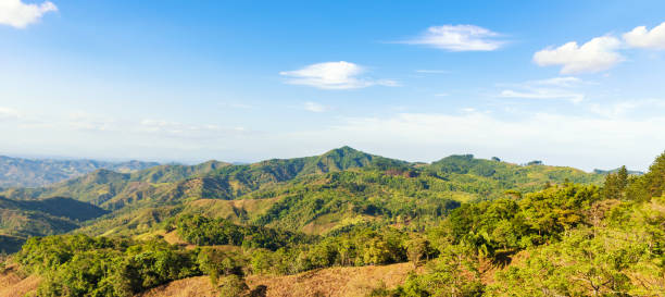 Panoramic landscape from interior in Azuero peninsula in Panama,