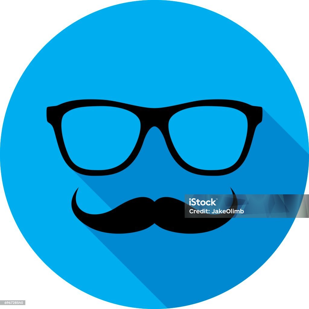Glasses with Mustache Icon Silhouette Vector illustration of a blue glasses with mustache icon in flat style. Beard stock vector