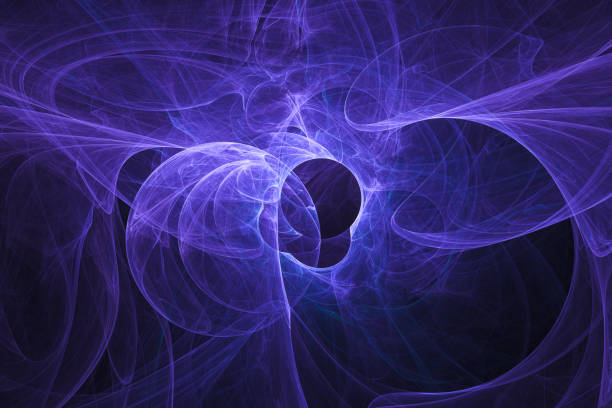 istock High resolution purple and green fractal background. 696740302