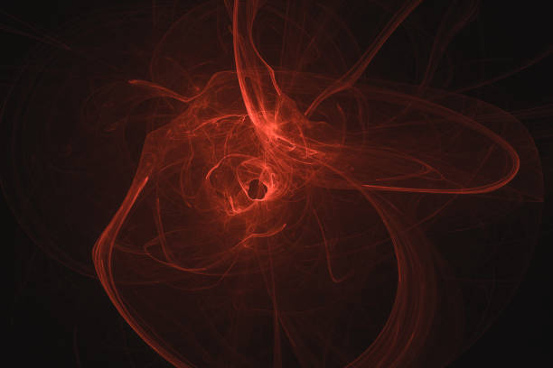 istock High resolution red, orange and black fractal background. 696741106