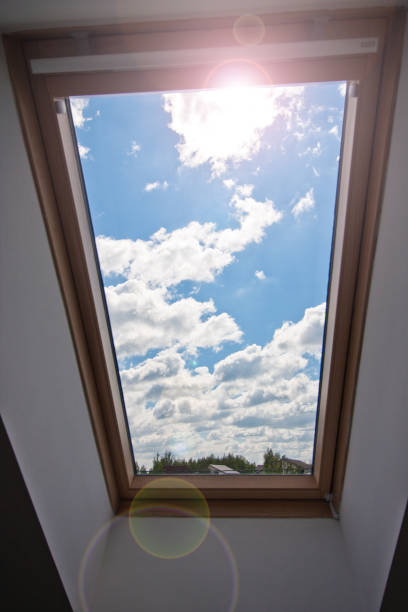 istock Skylights. View from the window. Light in the house 696741480