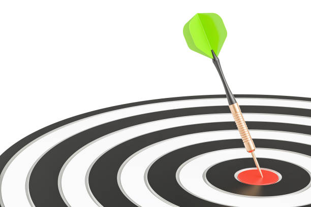 istock Dart in target, business success and solution concept, 3D rendering 696750296