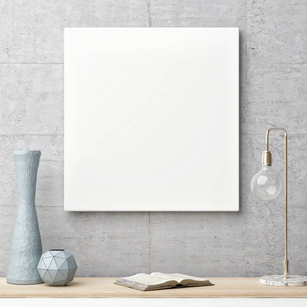 istock Close up composition with mock up poster on concrete wall 696760008