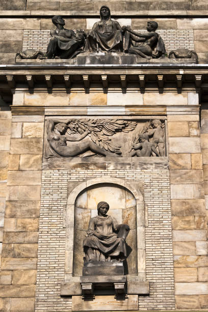 istock Fragment of facade with sculptures 696760676