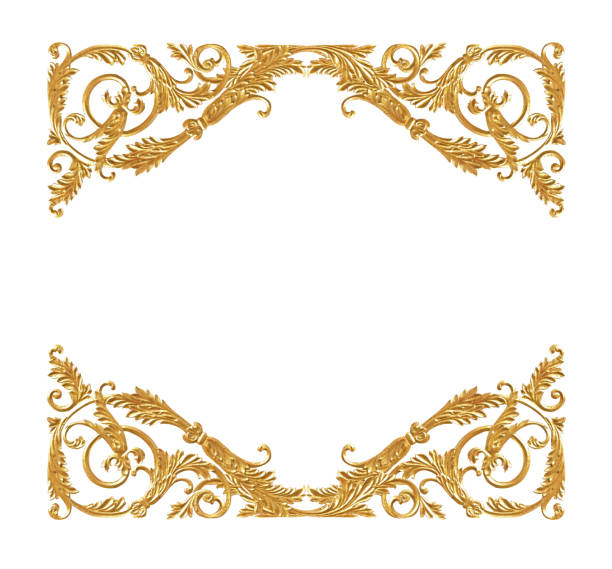 istock Ornament elements, vintage gold floral designs 696773550