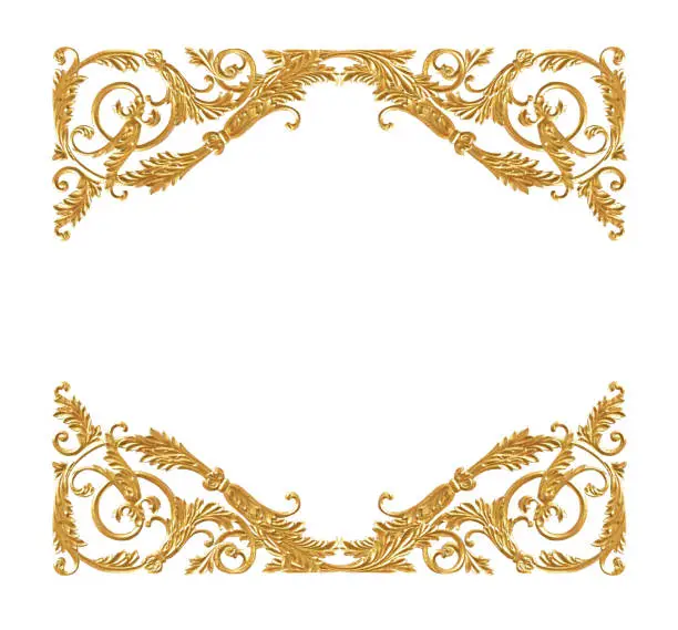 Photo of Ornament elements, vintage gold floral designs