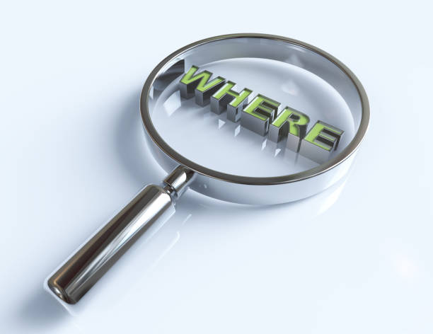 istock 3d word ,Where with magnifying glass 696774288