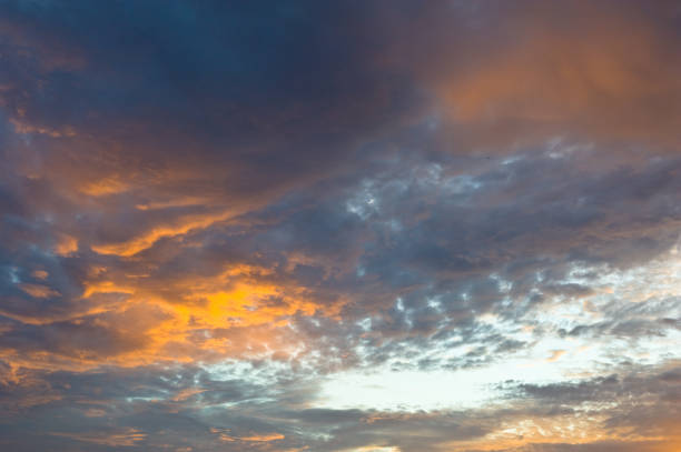 istock Beautiful sky and red orange yellow cloud with sunset in summer evening so beautiful dramatic 696793678