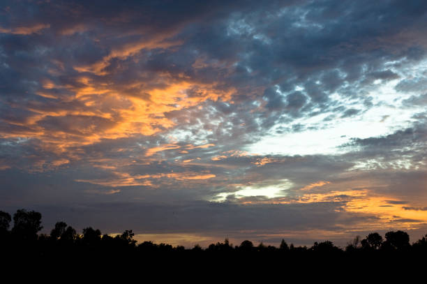 istock Beautiful sky and red orange yellow cloud with sunset in summer evening so beautiful dramatic 696793690