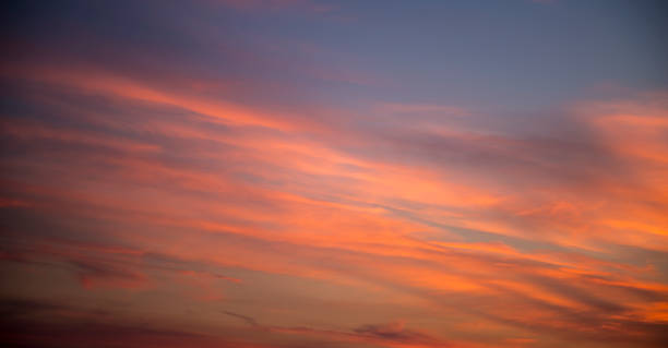 istock Full frame view of orange clouds on the sky during the sunset 696794100