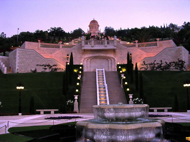 istock Haifa Bahai Gardens night lights 2003 696820010