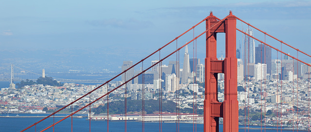 Golden Gate Bridge and the San Francisco Skyline.