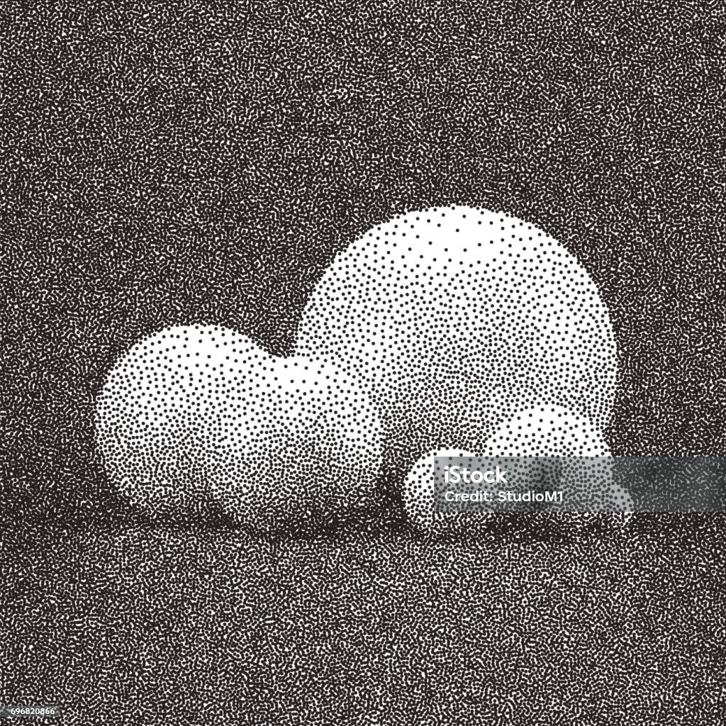 Group of spheres of different diameters. Grainy dotwork design. Pointillism pattern. Stippled vector illustration. Group of spheres of different diameters. Black and white grainy dotwork design. Pointillism pattern. Stippled vector illustration. Bubble stock vector