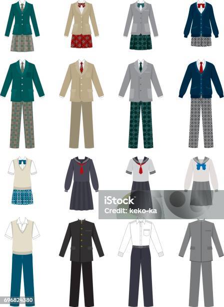 School Uniform Stock Illustration - Download Image Now - School Uniform, Japanese School Uniform, Student