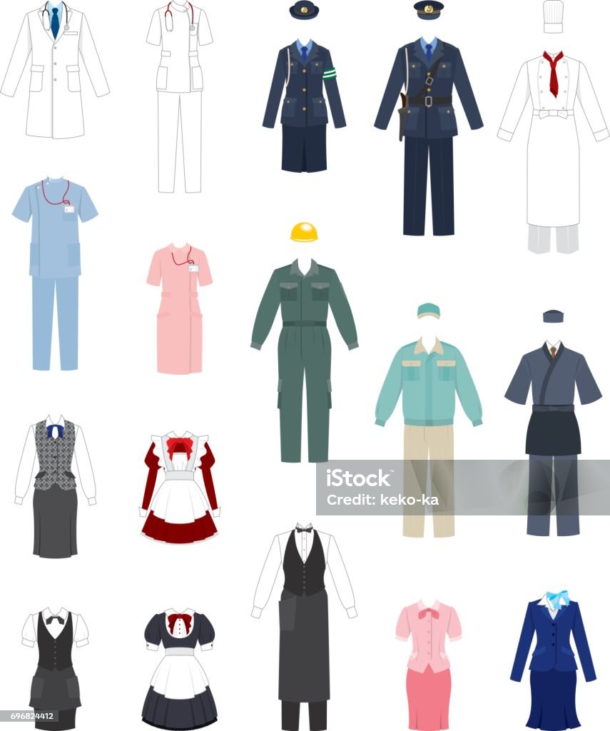 Work clothes Various items Uniform stock vector