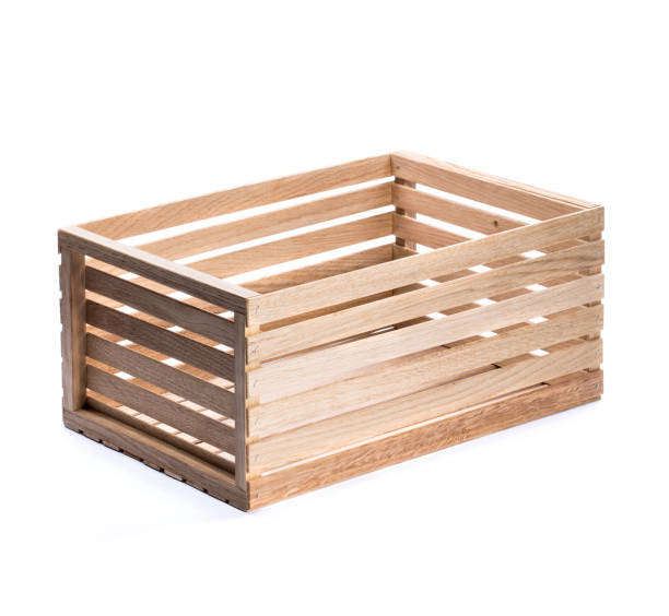 istock A box of wooden slats on a white background 696824680