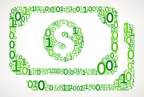 Cash Money Binary Code Zero One Vector Illustration Stock Illustration ...