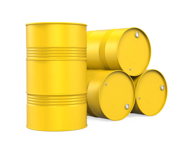 istock Yellow Oil Drums Isolated 696834716