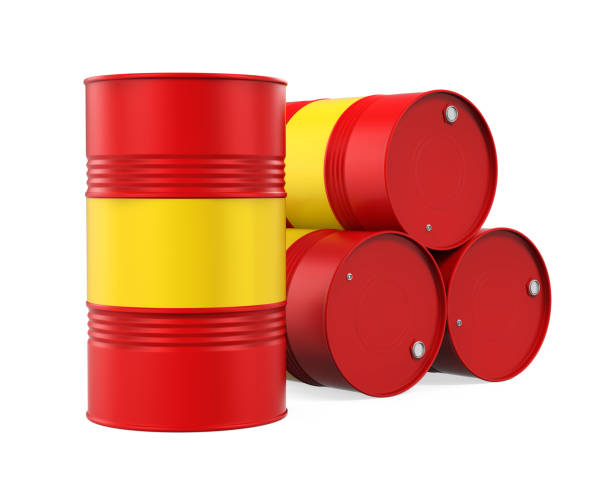 istock Red Oil Drums Isolated 696834886