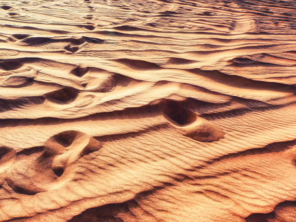Sand patterns at a desert in Dubai, UAE