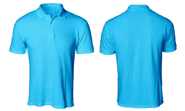 Blank Turquoise Polo Shirt Front And Back View Isolated White ...