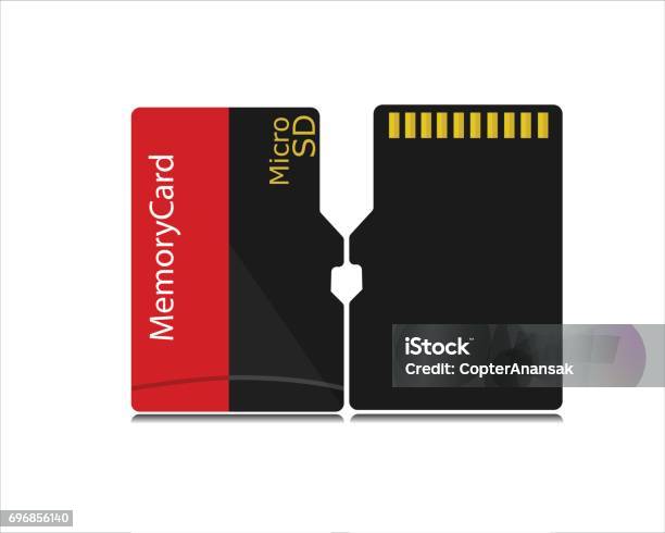 Microsd Background Memory Card Micro Sd Card On White Background Stock Illustration ...