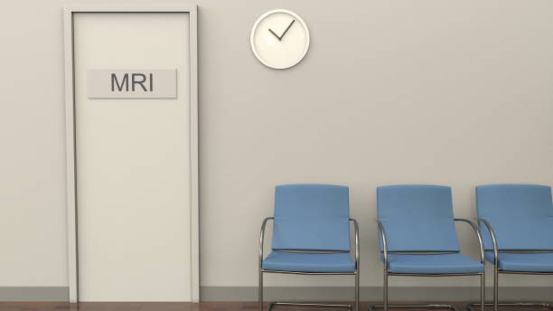 istock Waiting room at MRI office. Medical practice concept. 3D rendering 696861738