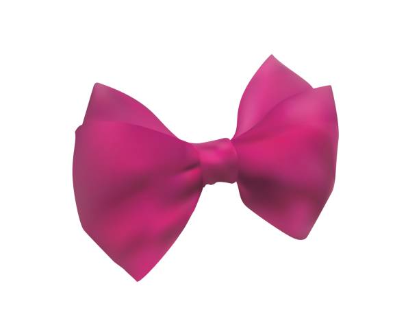 istock Pink bow out of satin ribbon. Decorative bowknot for holiday. 696869516
