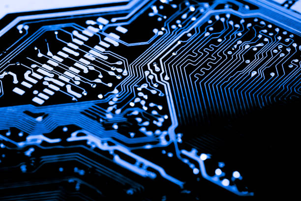 istock Abstract close up of Electronic Circuits in Technology on Mainboard computer background  (logic board,cpu motherboard,Main board,system board,mobo) 696872550