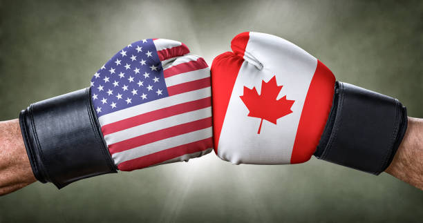 istock A boxing match between the USA and Canada 696877456
