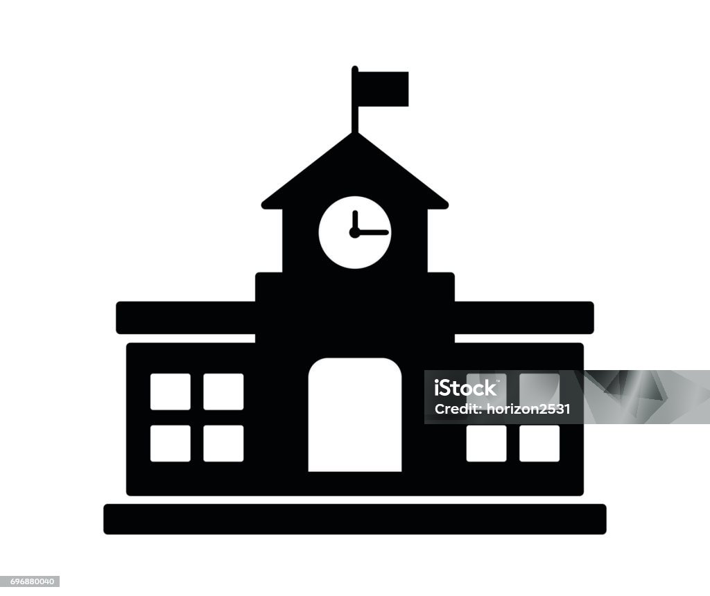school building icon school building icon on white background School Building stock vector