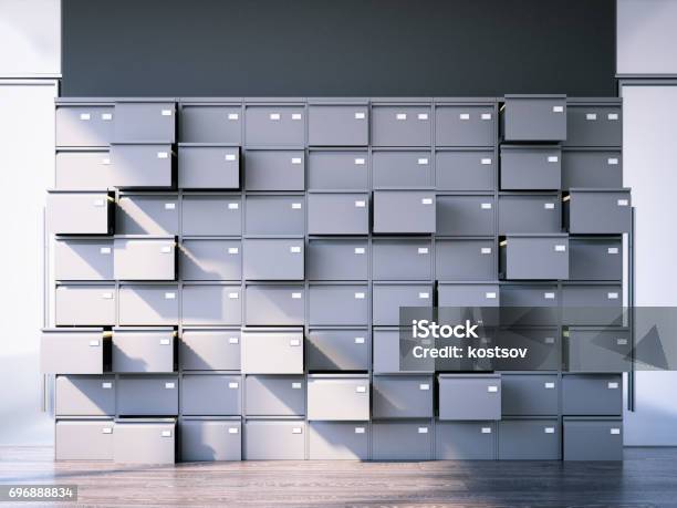 Opened Filing Cabinet 3d Rendering Stock Photo - Download Image Now - Book,  Computer, Library - iStock