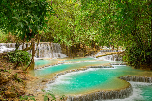 istock Kuang Xi Falls, waterfall in area Luang Prabang, Laos 696889114