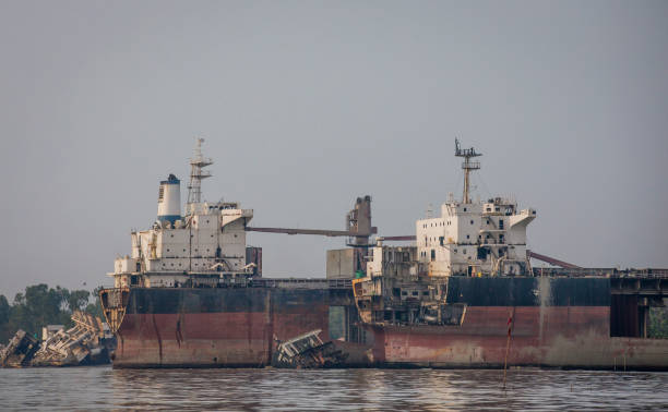 istock Partially broken ship in a yard in Chittagong, Bangladesh 696895986