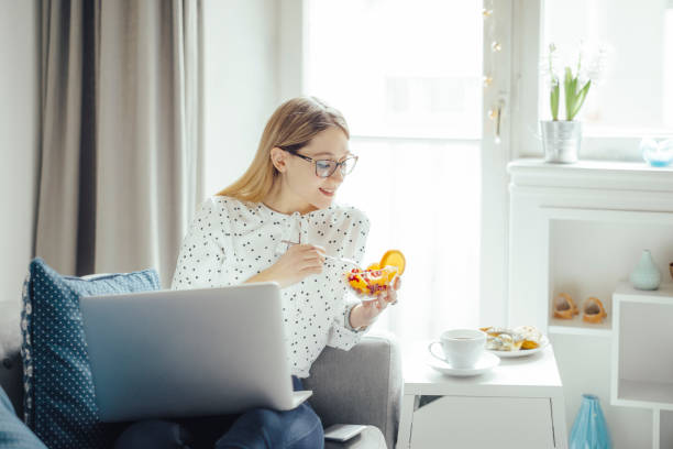 istock Young woman at home 696911906