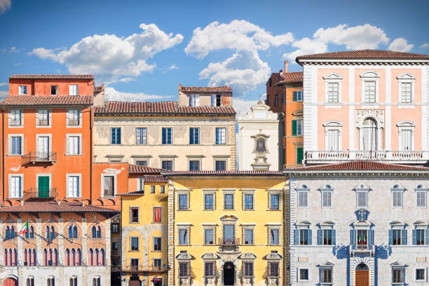 Abstract composition of typical old Italian buildings (Italy - Pisa) - concept image