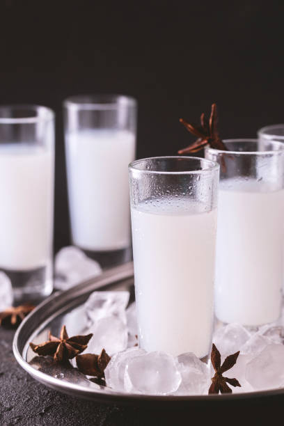 istock Arabic alcohol Raki with anis and ice. Arak, Ouzo 696916696