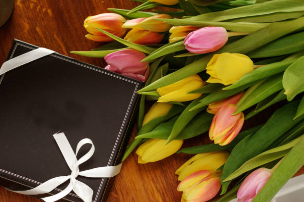 istock red tulips and chocolate box 696917120