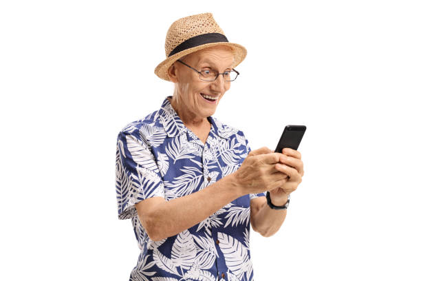 istock Surprised elderly tourist using a phone 696917288